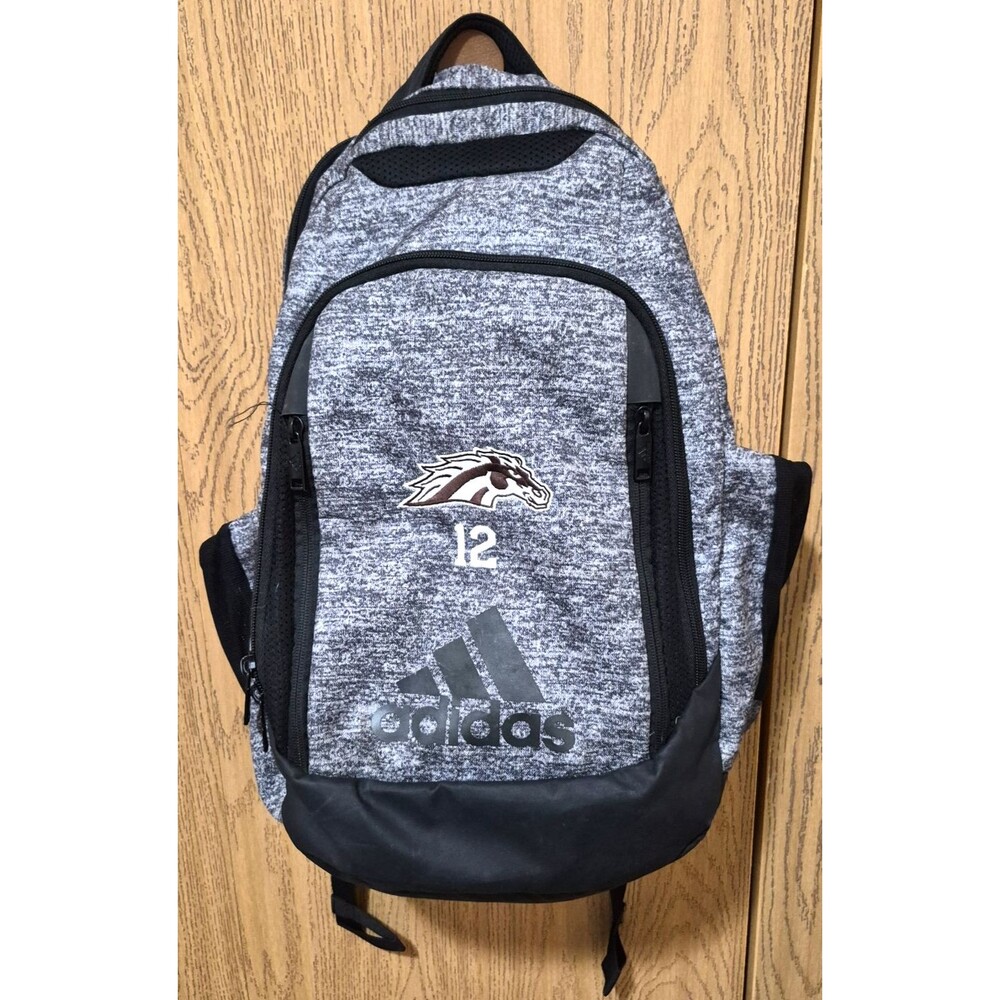 Adidas Gray & Black Large Backpack Western Michigan Broncos #12 Adjustable Strap